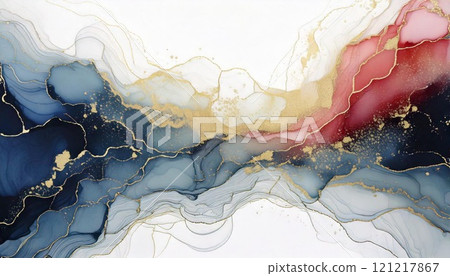 Luxurious marble-style background illustration Marble pattern alcohol ink art Colorful AI-generated material 121217867