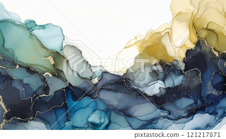 Luxurious marble-style background illustration Marble pattern alcohol ink art Colorful AI-generated material 121217871