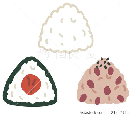 Simple three types of rice balls (vector available) 121217963