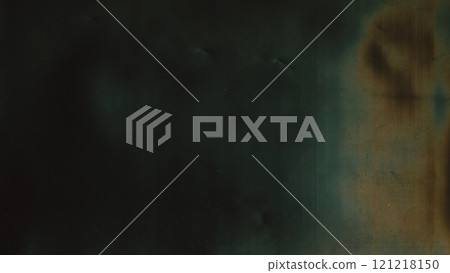 Dust scratch overlay. Grunge texture. Old film. Dirt rust stain grain particles defect uneven weathered surface grimy vintage filter dark illustration abstract art background. 121218150