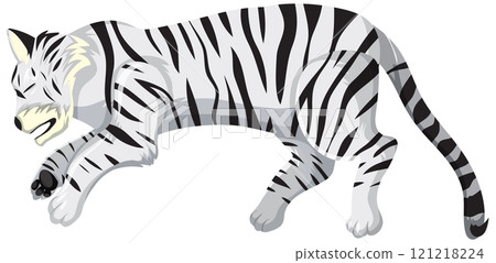 Majestic White Tiger in Resting Pose Majestic White Tiger in Resting Pose 121218224