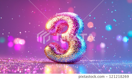 3號飾有閃亮的閃光 121218269