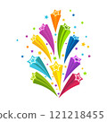 Party Star Banner stock illustration, Colourful shooting stars 121218455