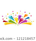 Party Star Banner stock illustration, Colourful shooting stars 121218457
