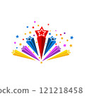 Party Star Banner stock illustration, Colourful shooting stars 121218458