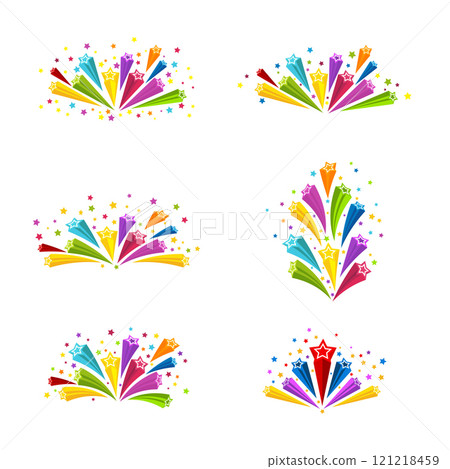 Party Star Banner stock illustration, Colourful shooting stars Party Star Banner stock illustration, Colourful shooting stars 121218459
