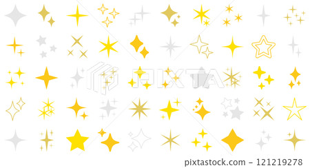 Sparkling icon set vector silhouette gold silver yellow 121219278