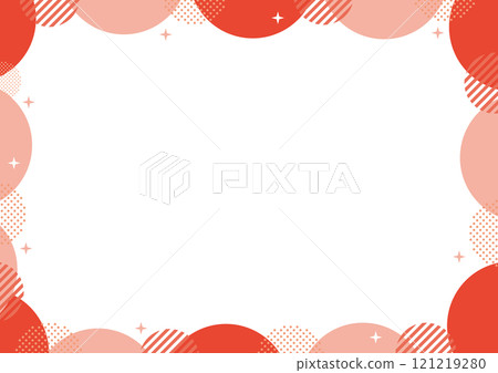 Polka dot frame red geometric sparkle 121219280