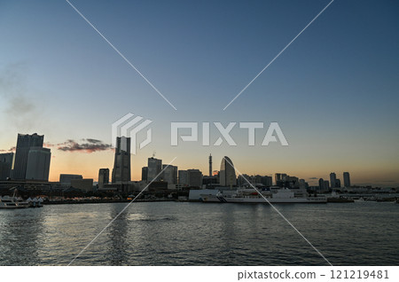 Evening scenery of Yokohama Minato Mirai 121219481