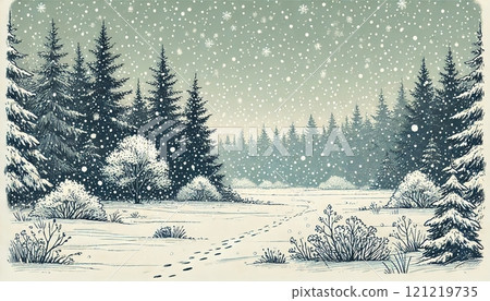 下雪的森林 121219735