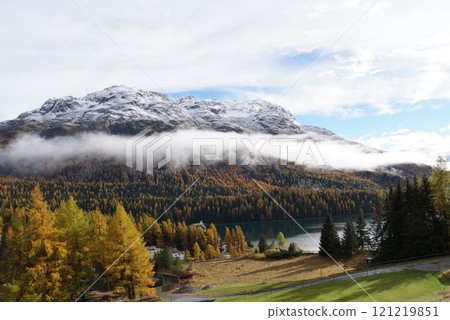 Autumn foliage in St. Moritz, Switzerland Autumn foliage in St. Moritz, Switzerland 121219851