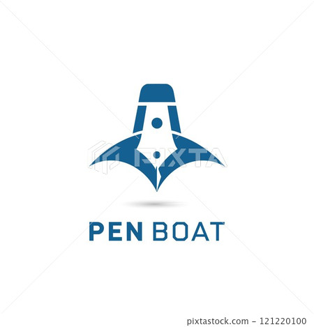pen boat logo. fountain pen boat  121220100