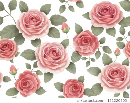 玫瑰無縫圖案（細微差別顏色）A-1 121220303