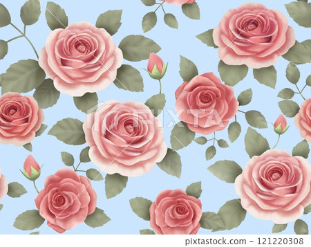 玫瑰無縫圖案（細微差別顏色）A-3 121220308