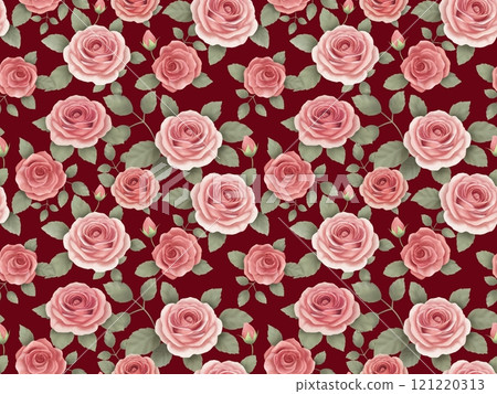 玫瑰無縫圖案（細微差別顏色）A-4' 121220313