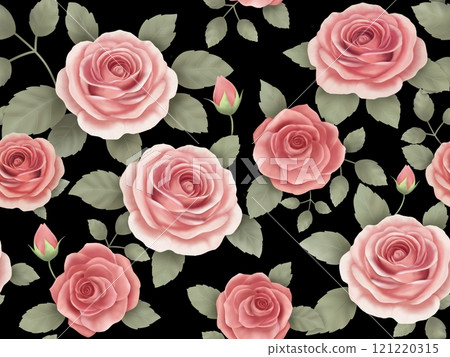 玫瑰無縫圖案（細微差別顏色）A-5 121220315