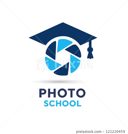 photography school logo. graduation cap icon 121220459