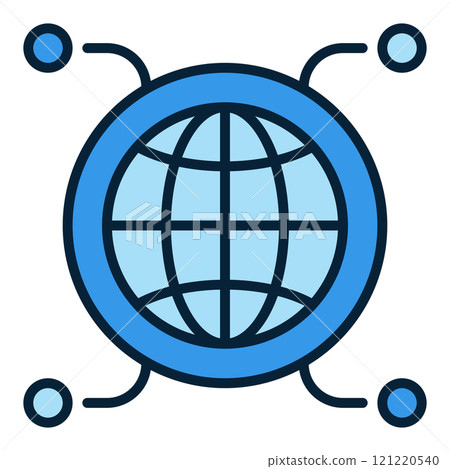 Multipolarity International Relations vector round blue icon or logo element Multipolarity International Relations vector round blue icon or logo element 121220540
