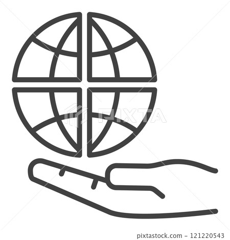Multipolarity vector Hand with Earth outline icon or symbol Multipolarity vector Hand with Earth outline icon or symbol 121220543