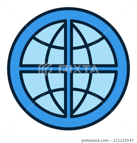 Multipolarity with Earth Globe vector blue icon or symbol Multipolarity with Earth Globe vector blue icon or symbol 121220547