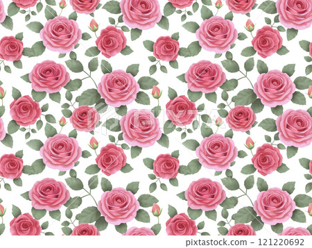 Rose seamless pattern (pink) B-1' Rose seamless pattern (pink) B-1' 121220692