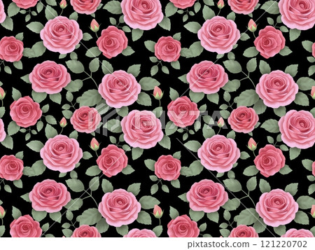 Rose seamless pattern (pink) B-6' 121220702