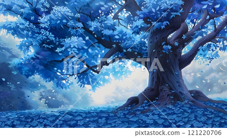 Enchanted Blue Forest Tree in Dreamlike Light 121220706