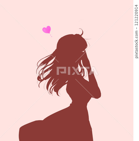 驚訝的女人愛剪影 121220914