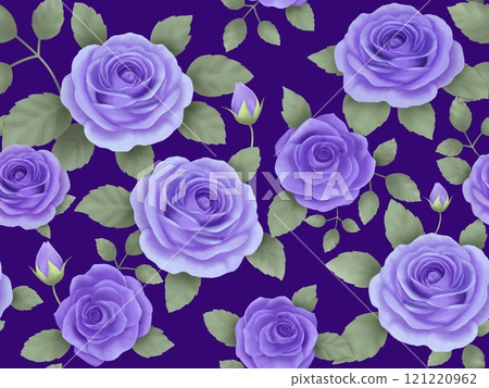 Rose seamless pattern (purple) C-3 Rose seamless pattern (purple) C-3 121220962