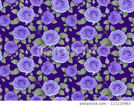 Rose seamless pattern (purple) C-3' Rose seamless pattern (purple) C-3' 121220963