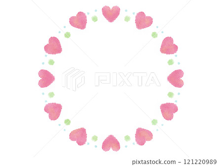 Cute heart round frame (pink) Cute heart round frame (pink) 121220989