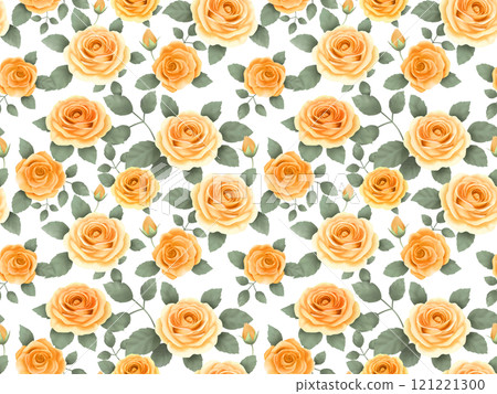 Rose seamless pattern (yellow) D-1' Rose seamless pattern (yellow) D-1' 121221300