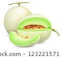Honeydew melon isolated on white with clipping path 121221571