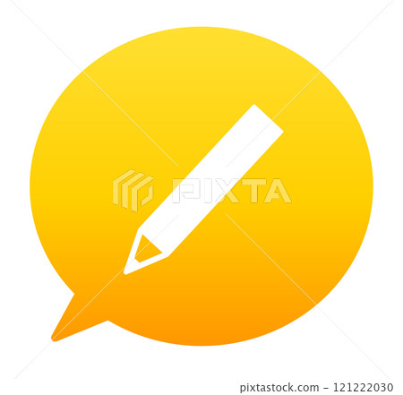 Yellow gradient | Pencil mark speech bubble 121222030