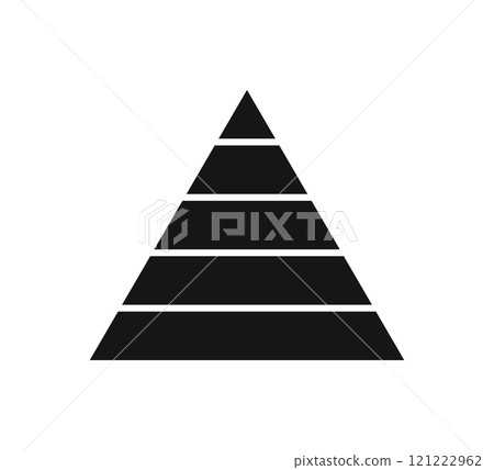 Levels of triangular pyramid. Triangle pyramid chart. Maslow layer diagram. Development level infographic. Business graph. Vector illustration isolated on white background Levels of triangular pyramid. Triangle pyramid chart. Maslow layer diagram. Development level infographic. Business graph. Vector illustration isolated on white background 121222962
