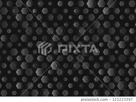 Geometric black grey minimal background with hexagonal texture Geometric black grey minimal background with hexagonal texture 121223397