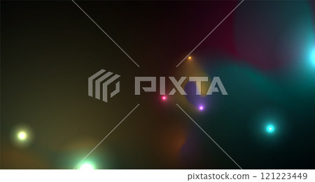 Glowing colorful neon flashing light abstract futuristic background 121223449