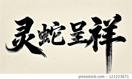 毛筆字蛇年大吉手寫字體設計 121223671