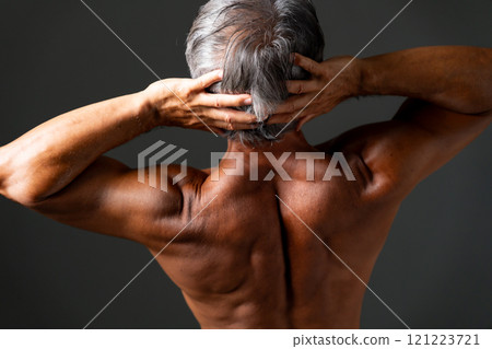 Bodybuilder, physical beauty, back view 121223721