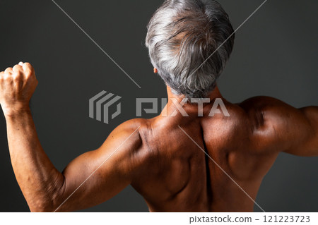 Bodybuilder, physical beauty, back view 121223723