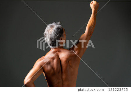 健美運動員，形體美，後面視圖 121223725