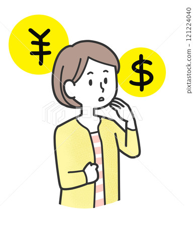 A woman thinking about money 121224040