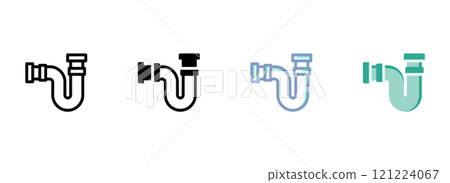 Simple vector icon on a theme sewage pipe Simple vector icon on a theme sewage pipe 121224067