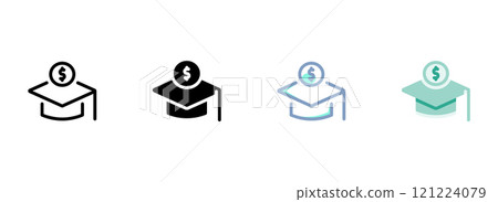 Simple vector icon on a theme paid education Simple vector icon on a theme paid education 121224079