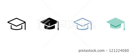 Simple vector icon on a theme student hat Simple vector icon on a theme student hat 121224080