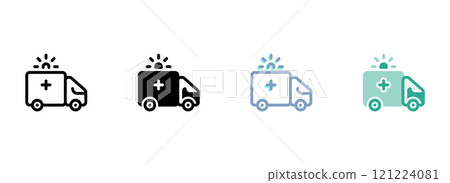 Simple vector icon on a theme ambulance Simple vector icon on a theme ambulance 121224081