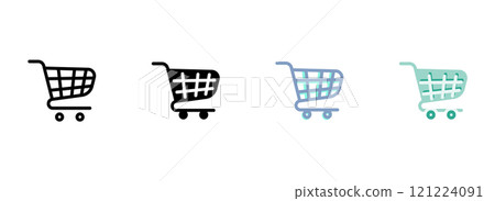 Simple vector icon on a theme cart trolley 121224091