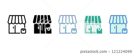 Simple vector icon on a theme store 121224099