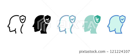 Simple vector icon on a theme head 121224107