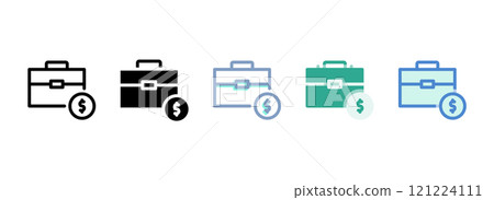 Simple vector icon on a theme portfolio, briefcase 121224111